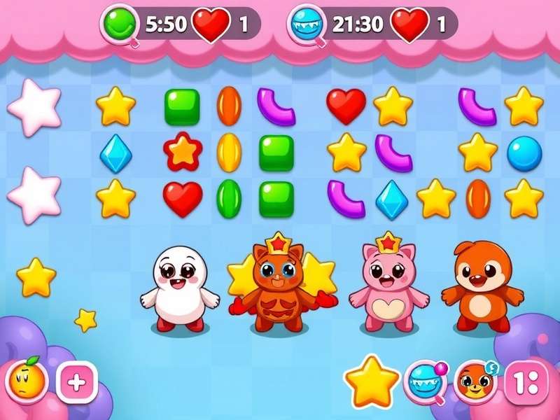 Special candy power-ups in Gummy Candy Star Rush