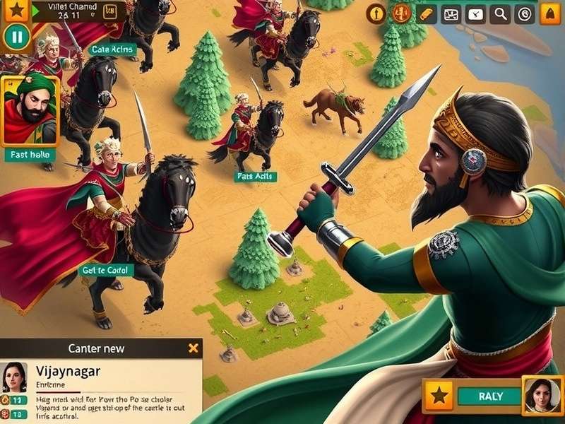 Valiant Champion Vijayanagar gameplay screenshot showing empire management