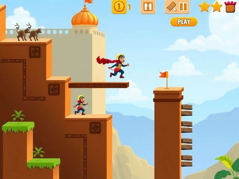 Jaipur Jumper Master level design showing multiple paths and obstacles