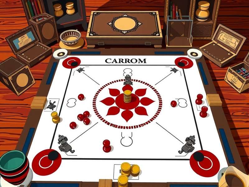 Historical Carrom Bold Challenge boards and pieces