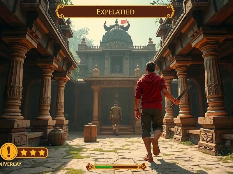 Belur Temple Enigma Quest gameplay showing temple exploration