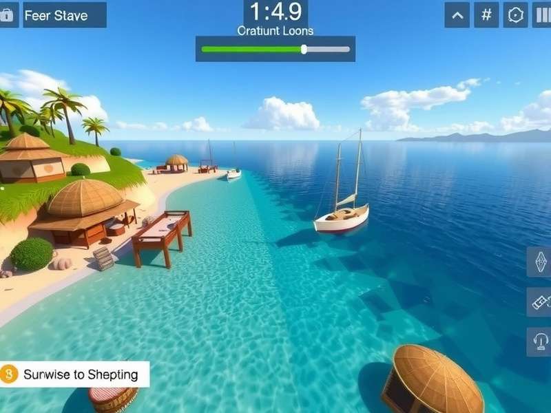 Topaz Coastal Retreat Pro gameplay screenshot showing beautiful coastal environment