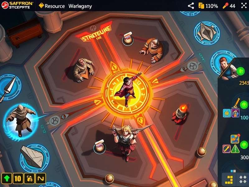 Saffron Scepter Elite gameplay screenshot showing strategic interface
