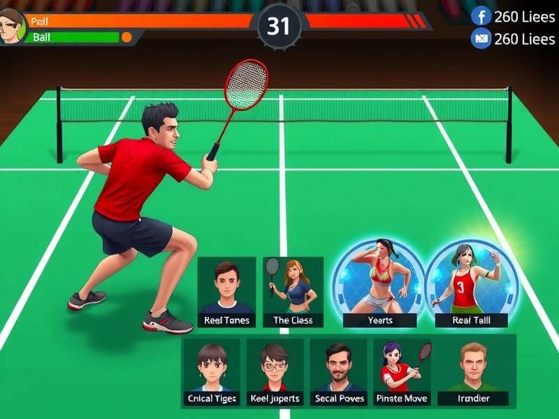 Super Racket Stars character selection screen with diverse athletes