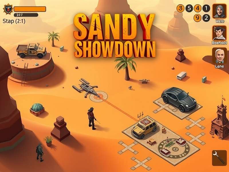 Sandy Showdown gameplay showing desert combat