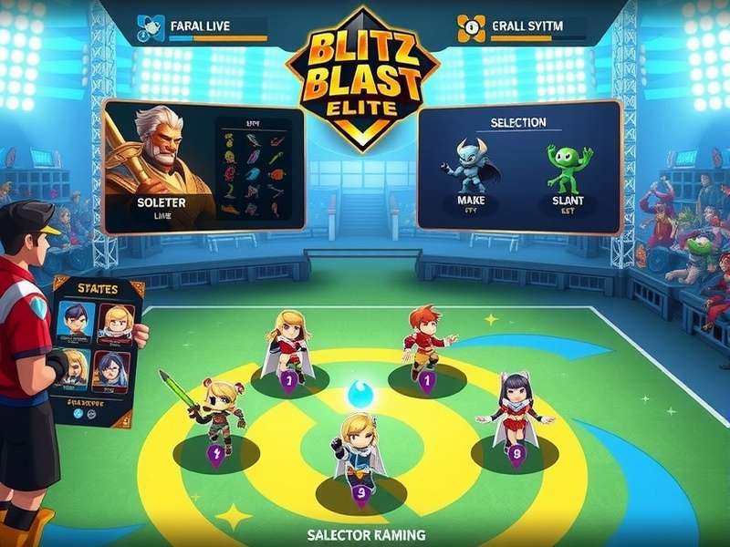 Blitz Blast Elite gameplay screenshot showing character selection and combat interface