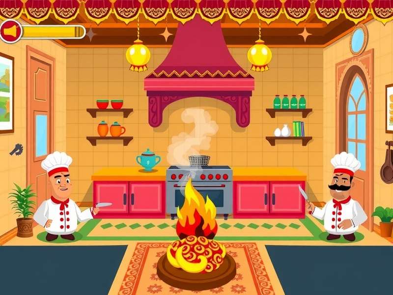 Spicy Tandoori Adventure character lineup showing diverse chefs