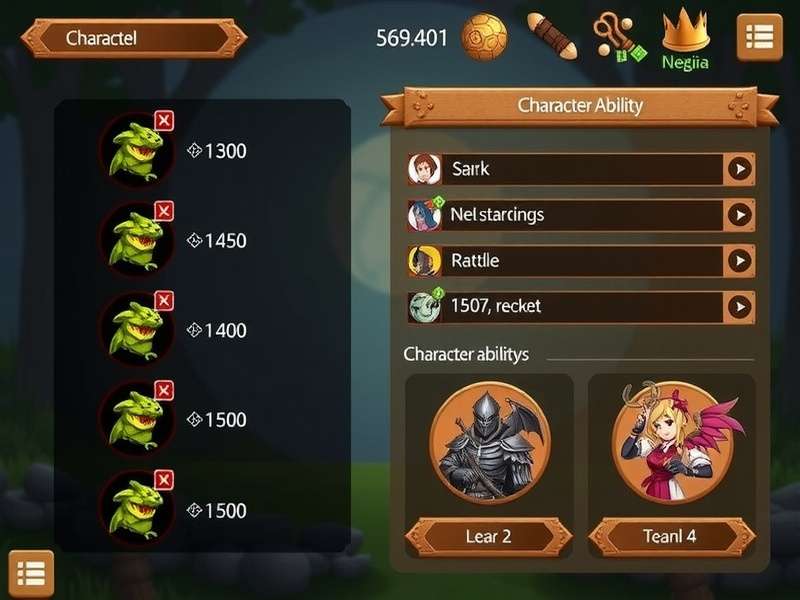 Character ability customization interface in Fennel Champion Saga