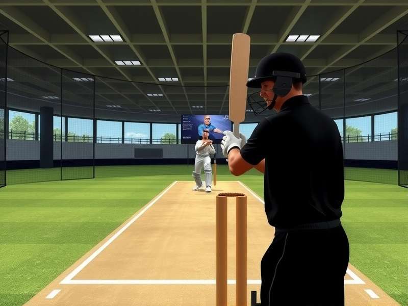 VR Cricket Duel gameplay showing batsman in virtual reality