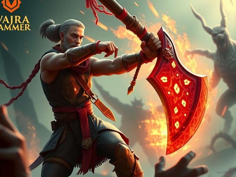 Vajra Hammer game cover art showing the protagonist wielding the legendary weapon