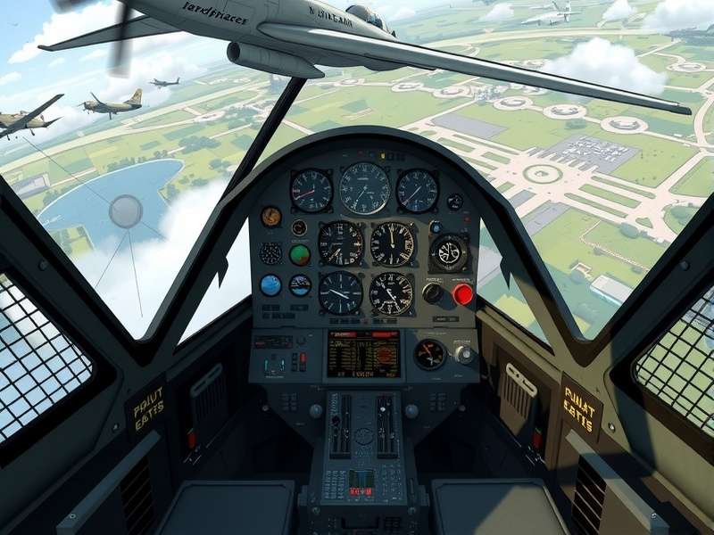 Fast Flight Ace gameplay screenshot showing aircraft cockpit