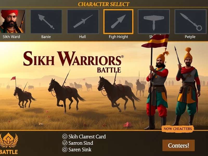 Sikh Warriors Battle gameplay screenshot showing historical battlefield