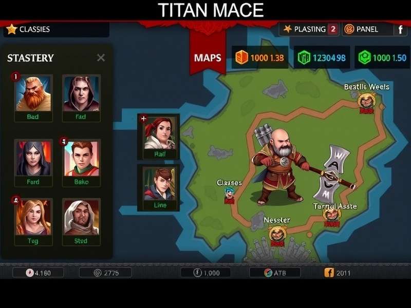 Titan Mace Warlord gameplay screenshot showing character with massive mace