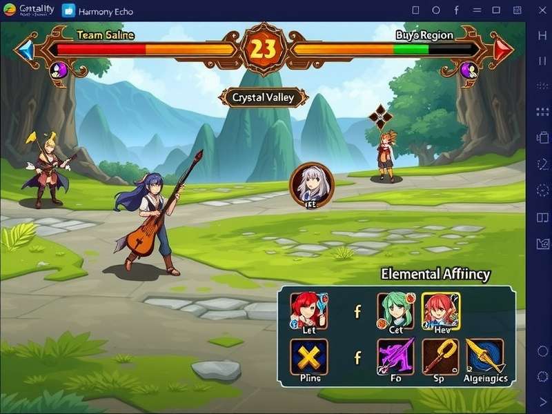 Harmony Echo Quest gameplay screenshot showing musical combat interface