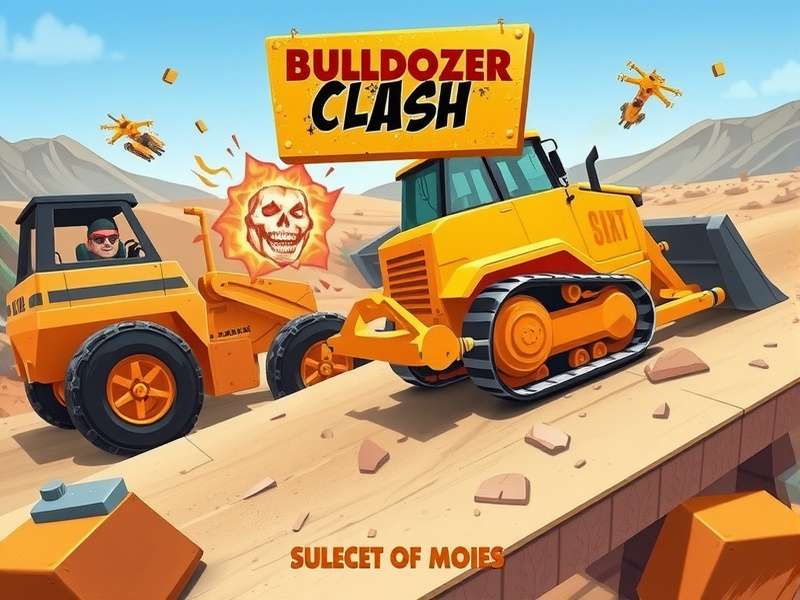 Bulldozer Clash gameplay screenshot showing bulldozer battle