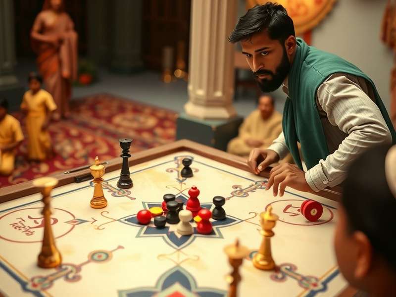 Professional carrom player demonstrating advanced shooting technique