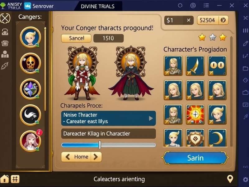 Anise Chronicles Divine Trials character progression interface