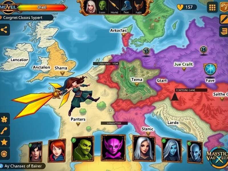 Mystic Veil Vapor Legends world map showing diverse regions