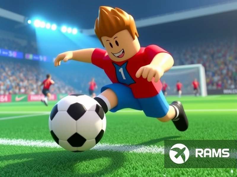 Dynamic in-game screenshot of Ultimate Football showing a player taking a powerful shot on goal