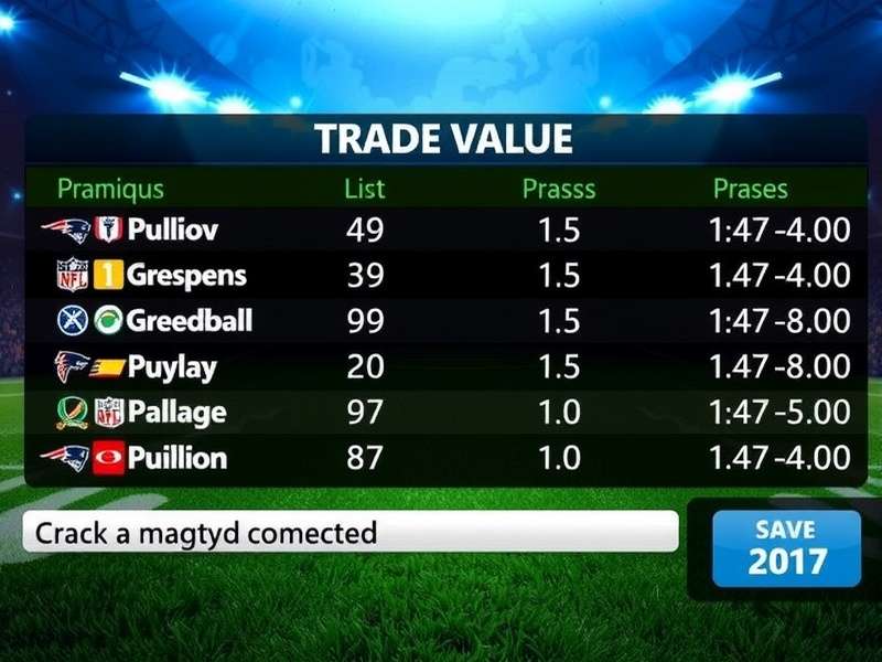 Ultimate Football Trade Hub interface showing active player listings and values