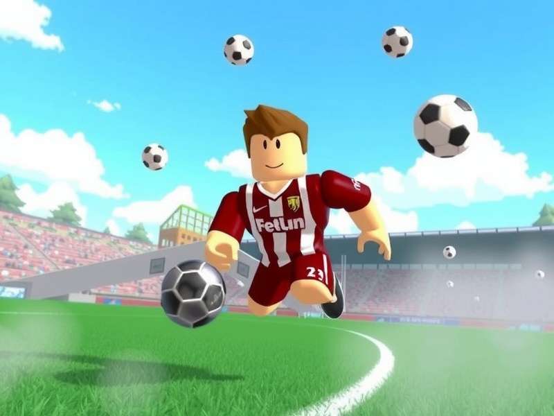Dynamic in-game action from Ultimate Football Roblox League showing a player scoring a goal