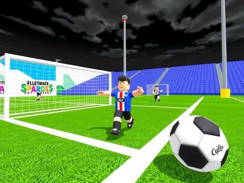 Ultimate Football Roblox character showing premium drip outfit with football gear