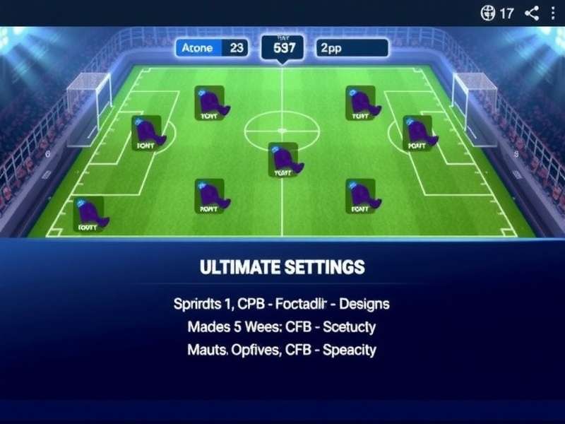 Ultimate Football Game Screen with Detailed Settings Menu