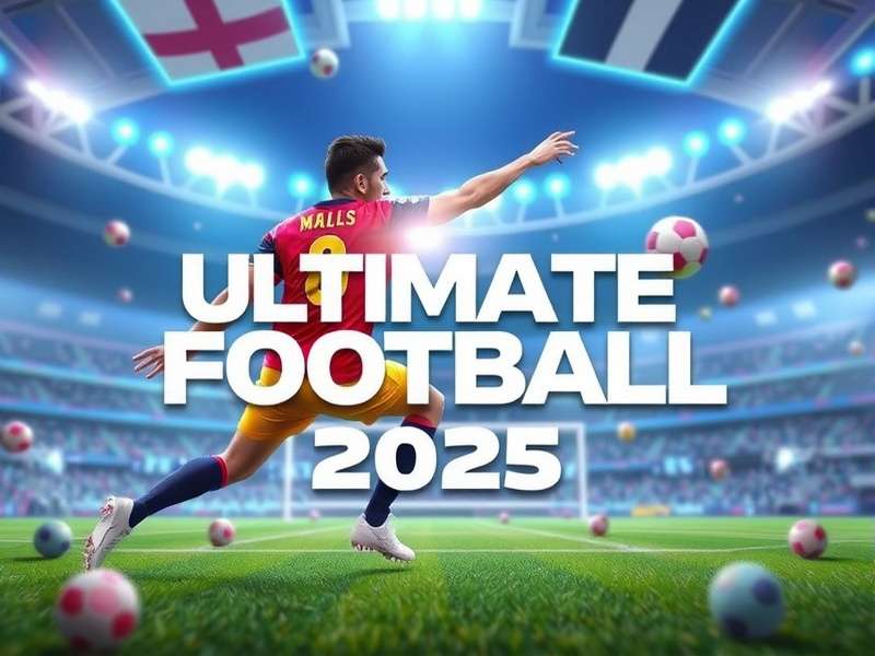 Ultimate Football 2025 gameplay screenshot showing a player scoring a goal