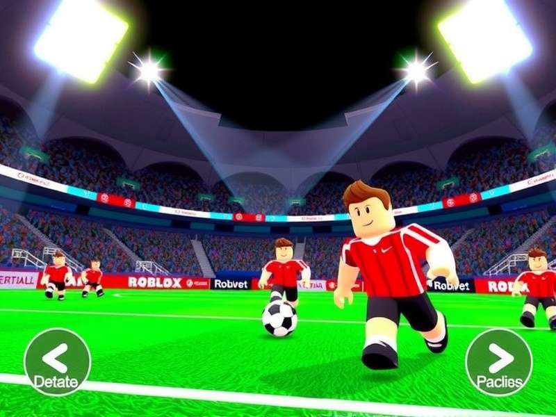 Roblox Ultimate Football game action scene with players and ball