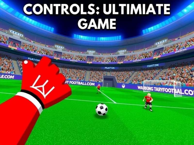 Ultimate Football Roblox controls layout showing keyboard and mobile touch mappings with Indian football arena background