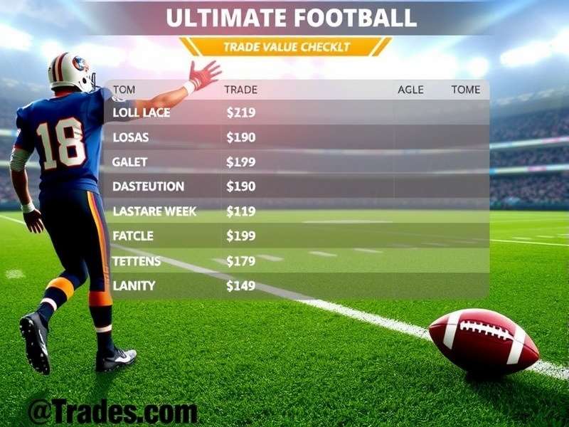 Ultimate Football Trade Value Checker dashboard showing real-time prices, trends, and community ratings for Indian players.