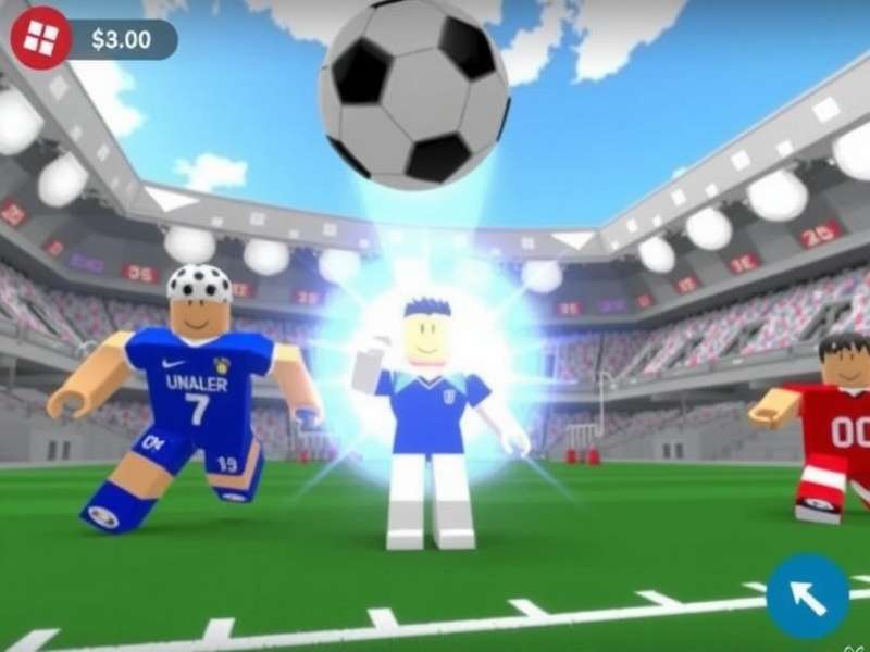 Roblox Ultimate Football gameplay with hacks overlay showing stats and scripts